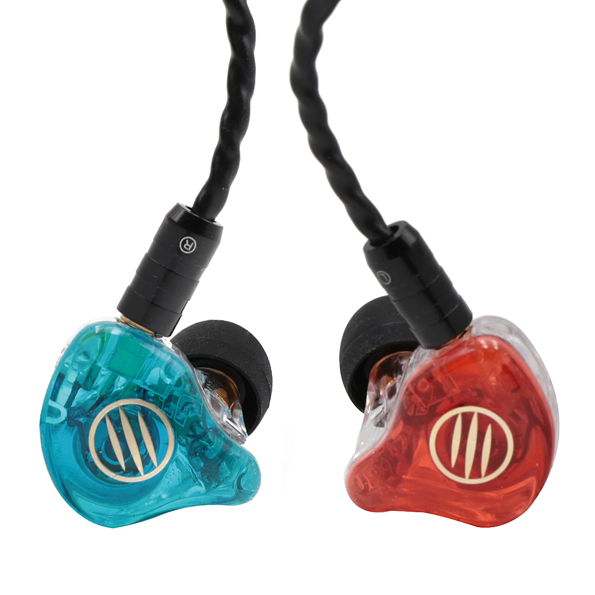 Red-Blue with mic BGVP DS1 Pro 2BA+ 1DD гибридные наушники-вкладыши с тройным драйвером 4 ядра OCC съемный MMCX кабель Audiophile IEMs - Цвет: Red-Blue with mic