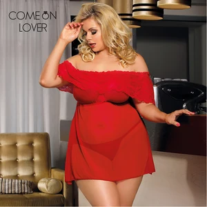 Comeonlover женские эротические костюмы с открытыми плечами, кружевное платье на День святого Валентина, сексуальное нижнее белье, женская одежда для сна RI80572