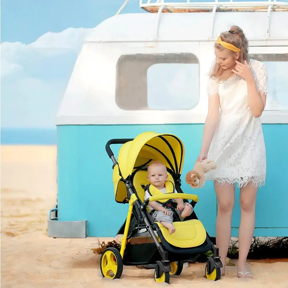 Kidlove Salady High-view складной противоударный четырехколесное светодиодное Детские коляски с корзина для ног размещая публикации корзина