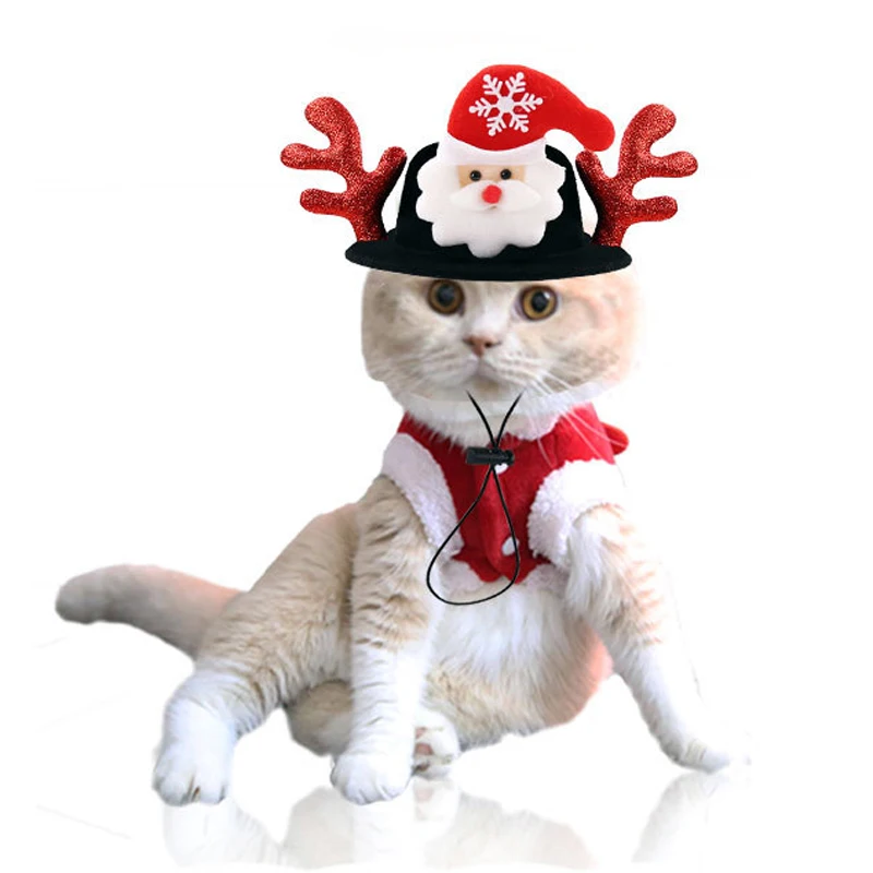 Креативный головной убор для собак шапки кошек на Хэллоуин рождественские