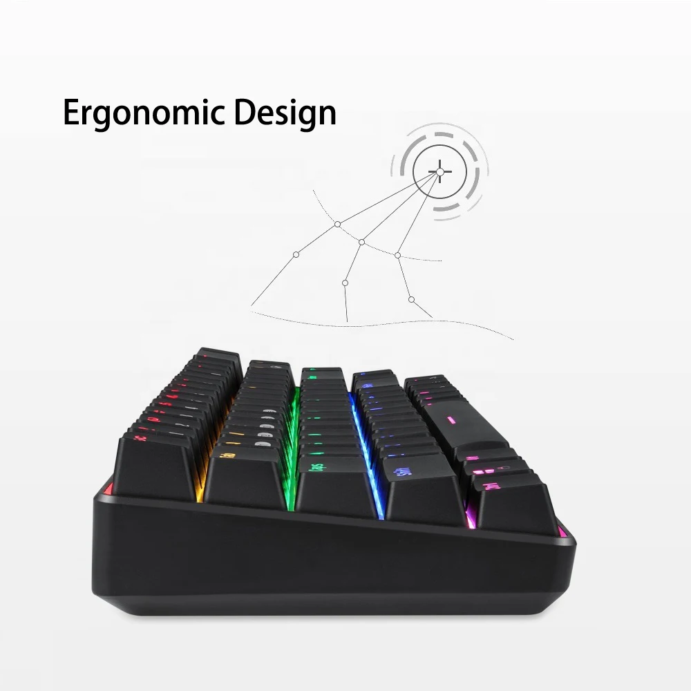 

Bluetooth Mechanical Keyboard 68 Keys Layout LED Backlit Green Axis Gaming Mechanical Keyboard For Mobile Pad Wireless Keyboard