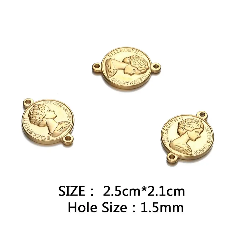 10 шт./партия винтажные подвески-монеты из нержавеющей стали