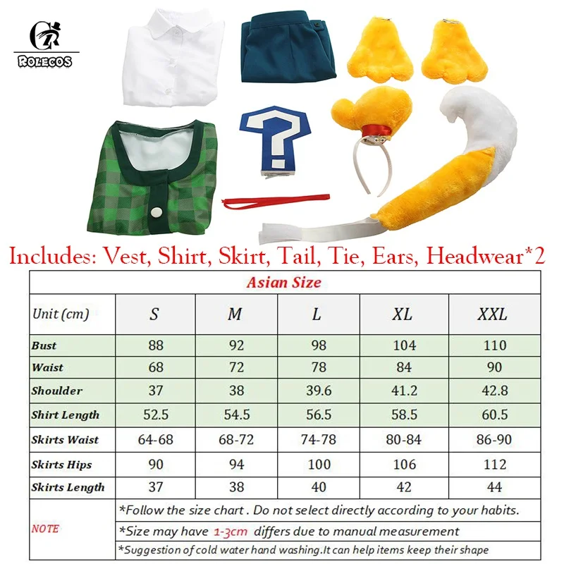 ROLECOS Animal Crossing Isabelle Cosplay Costume - Women’s New Horizons Game Uniform with Tail and Headwear image 6