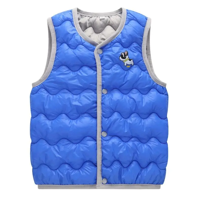 Детский пуховой жилет Однобортный Теплый хлопковый с принтом для мальчиков и