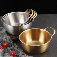 304 stainless steel tableware ramen bowl with handle korean noodles pot bowls food plate home kitchenware kitchen utensils