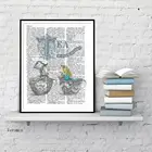 Плакаты Алиса в стране чудес, настенная Картина на холсте с надписью Alice Tea with Friends Mad Hatter, рисунок для дома