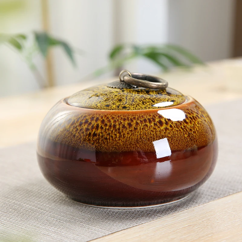 yaobianhuang Porcelain Tea Box Kithen Storage Bottles Food Stash Jar Airtight Smell Proof Container Tea Coffee Storage Tank Small Tea Jar - Цвет: yaobianhuang