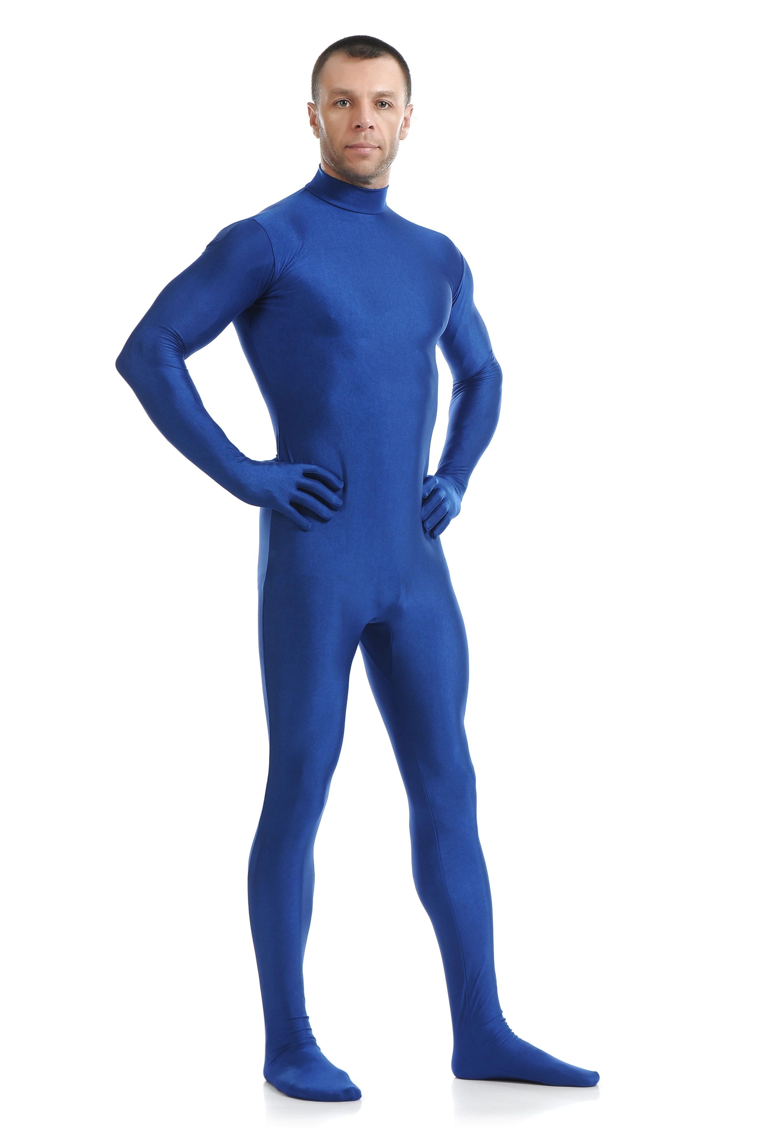 (CM-23) комбинезон Zentai из синего спандекса Облегающий костюм для женщин/мужчин