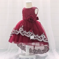 new toddler kids baby girls lace embroidered princess dresses for baby wedding christening party dress infant 1st birthday dress