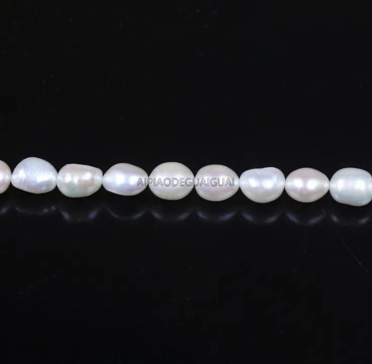 

APDGG Genuine Natural wholesale 5strands 9*11mm AAA baroque white pearl strands loose beads women lady jewelry DIY