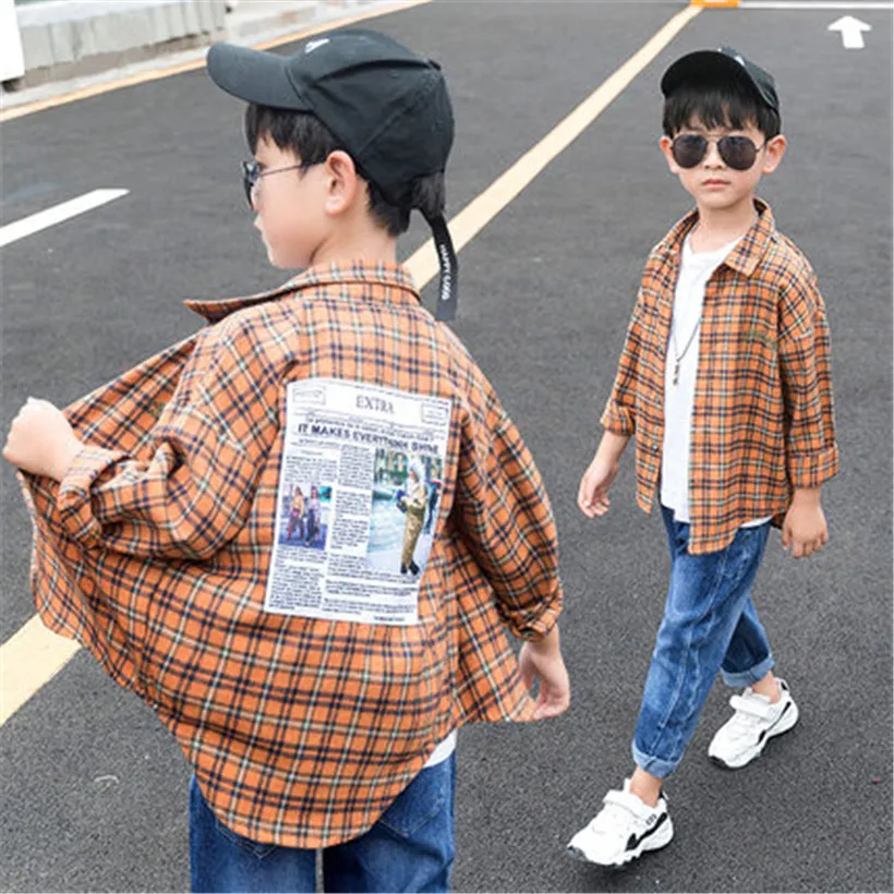 Рубашки для мальчиков высшего качества школьная форма одежда хлопковая детская 4