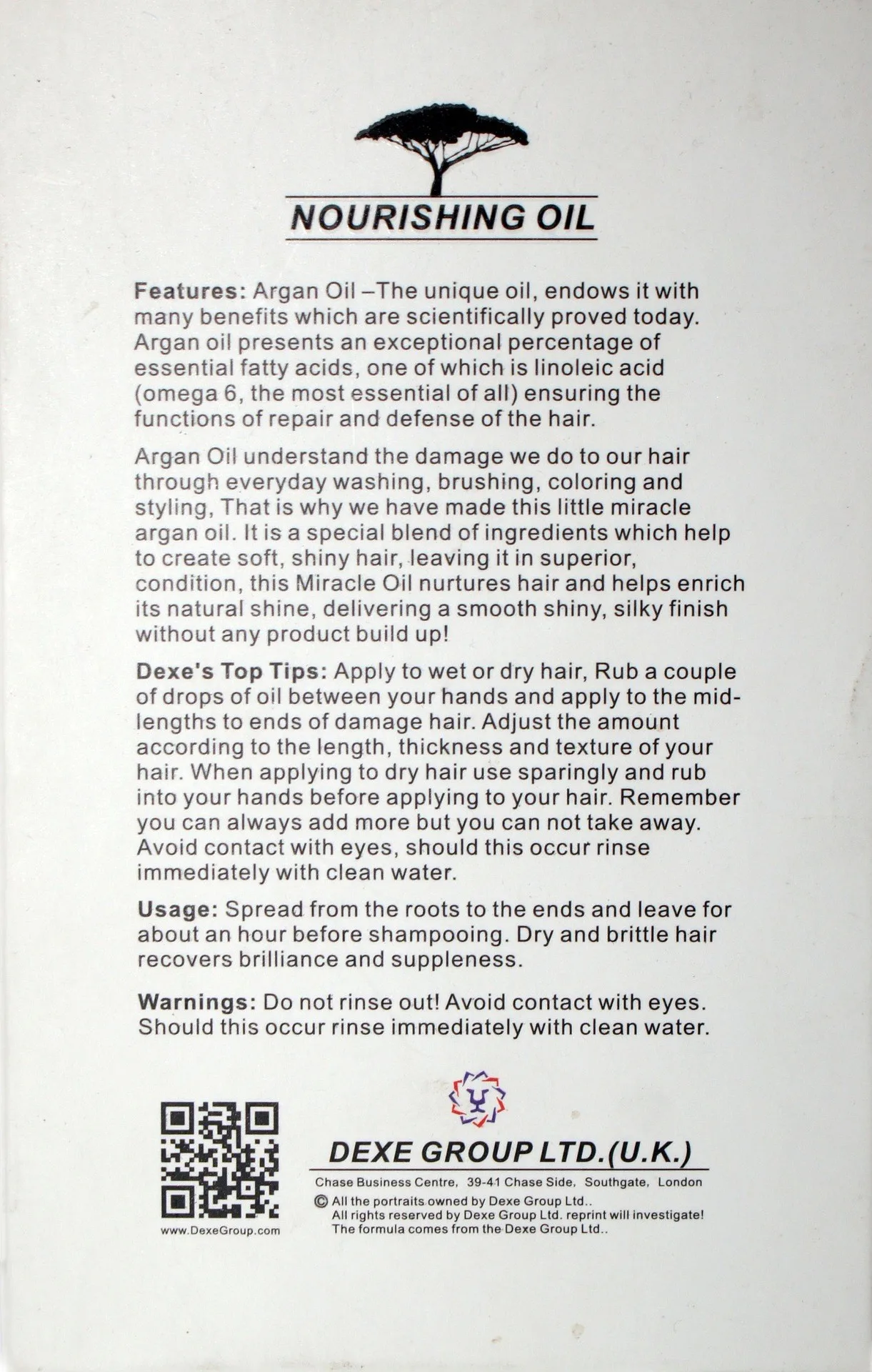 Hair Care Dexe Pure Natural Morocco Argan Oil for Dry and Maintenance Hair Nutrition Essential Oil for Hair Aromathera 50ml
