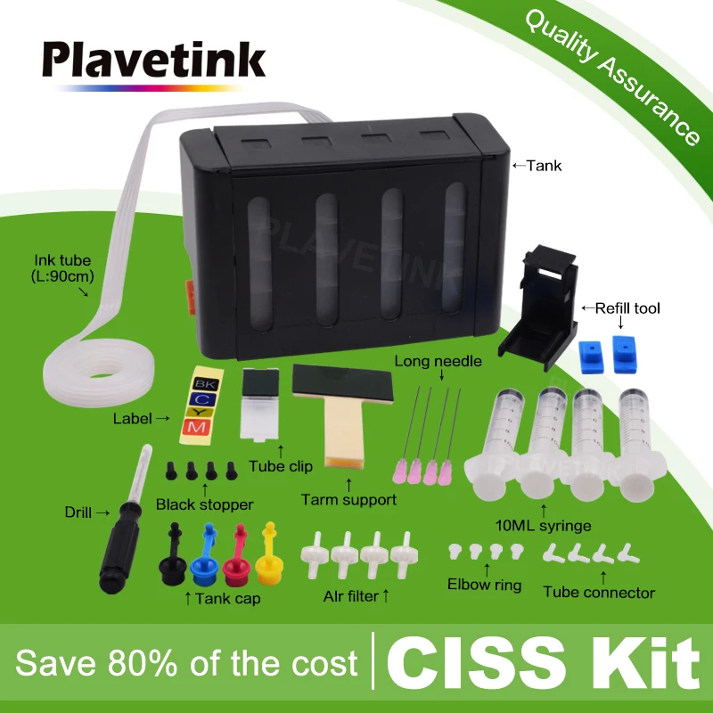 Роскошный бак для СНПЧ Plavetink HP 300 XL чернильный картридж Deskjet D1660 D2560 D5560 F2420 F2480 F4210