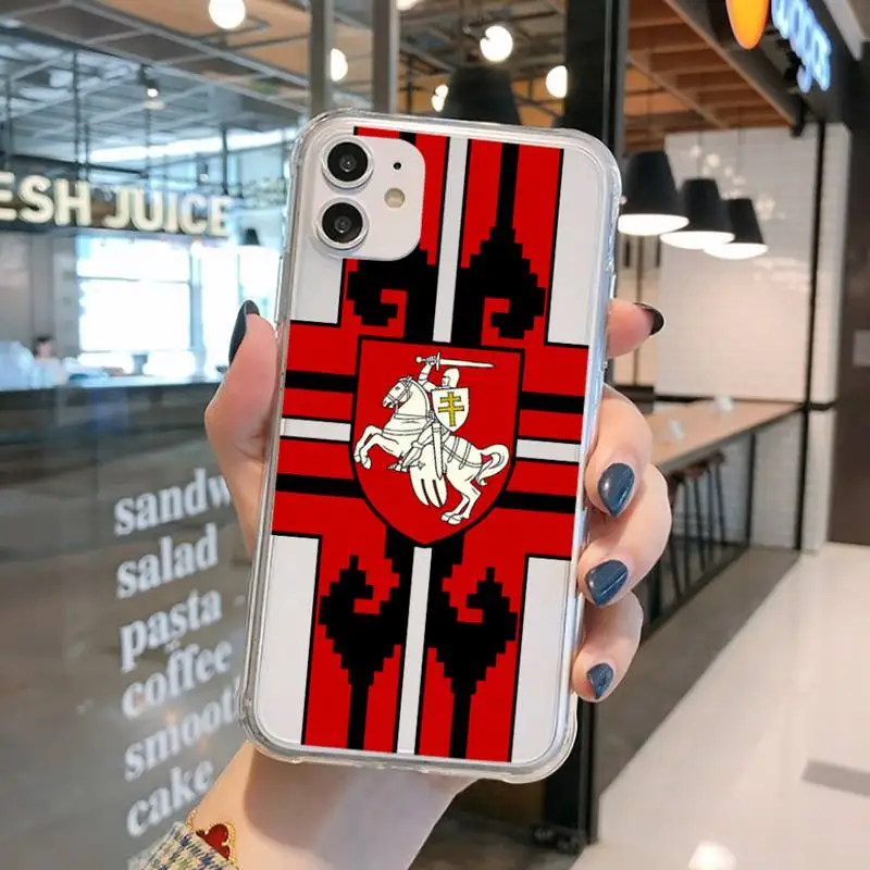 

Republic Belarus National flag Phone Case Transparent for iPhone 11 12 mini pro XS MAX 8 7 6 6S Plus X 5S SE 2020 XR