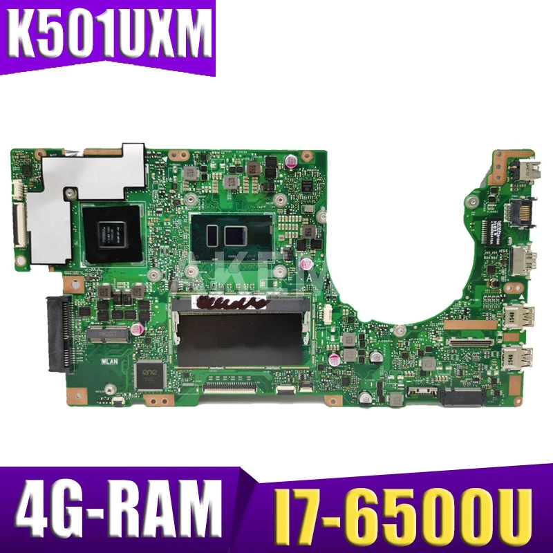 

Akemy New! K501UXM Laptop motherboard for ASUS K501UW K501UXM K501UQ original mainboard 4G-RAM I7-6500U GTX950M