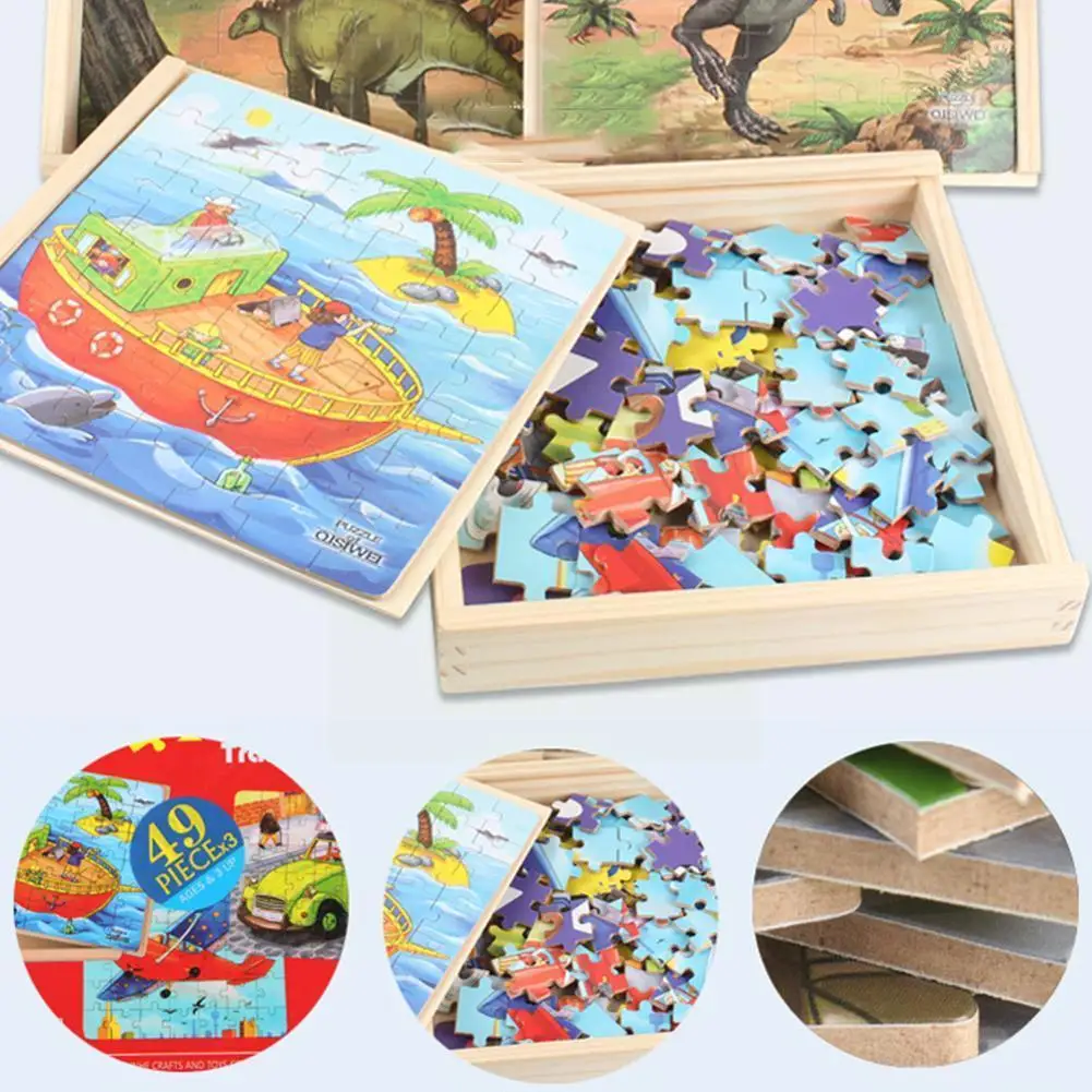 

Wooden 3D Puzzle Tangram Shapes Learning Toys Cartoon Intelligence Traffic Animal Puzzles Tangram Jigsaw Kids Teaser Gift B S5I6