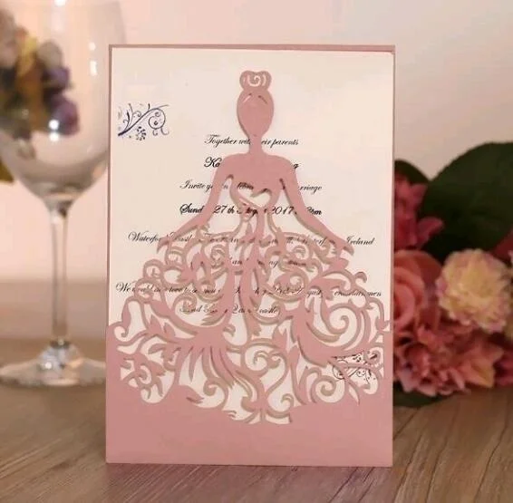 10 шт. свадебные пригласительные открытки 3D ручной работы королева