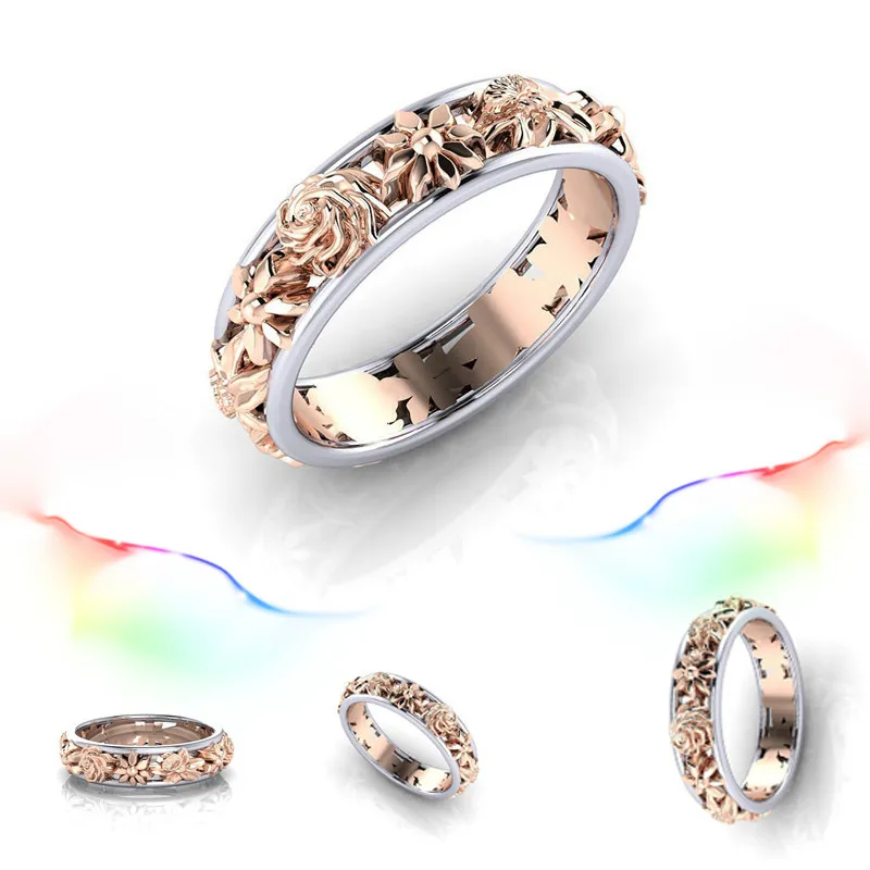 Классические свадебные женские кольца простые на палец амулеты из розового