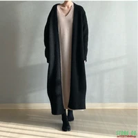 autumn winter hot fashion loose long knit sweater women solid color cardigans warm knitwear kimono plus size knitted outerwear