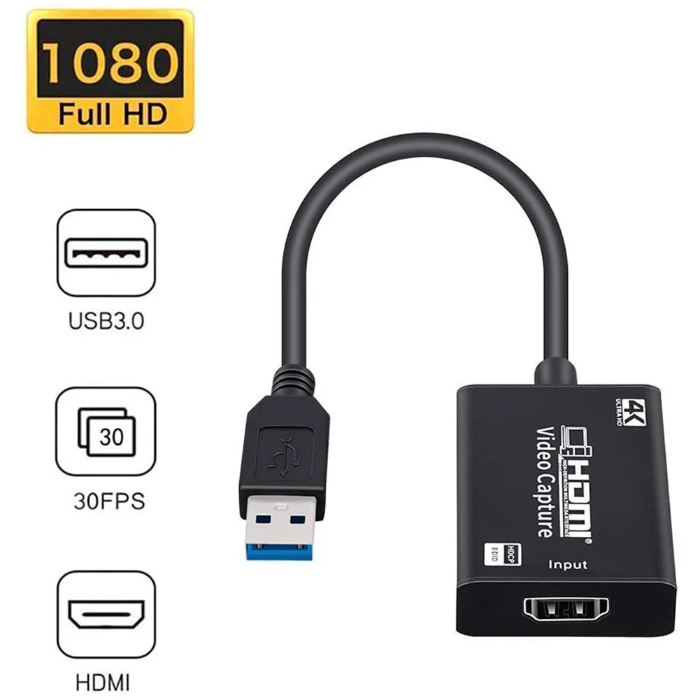 

Плата захвата аудио-и видеосъемки HD 4K, HDMI-совместима с Usb 3,0, карта захвата 1080P для записи в реальном времени