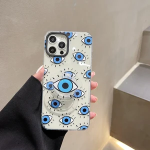 funny evil eye pattern phone case for iphone 11 12 13 pro max xr xs x 7 8 plus se 2020 stand holder soft silicone back cover bag free global shipping
