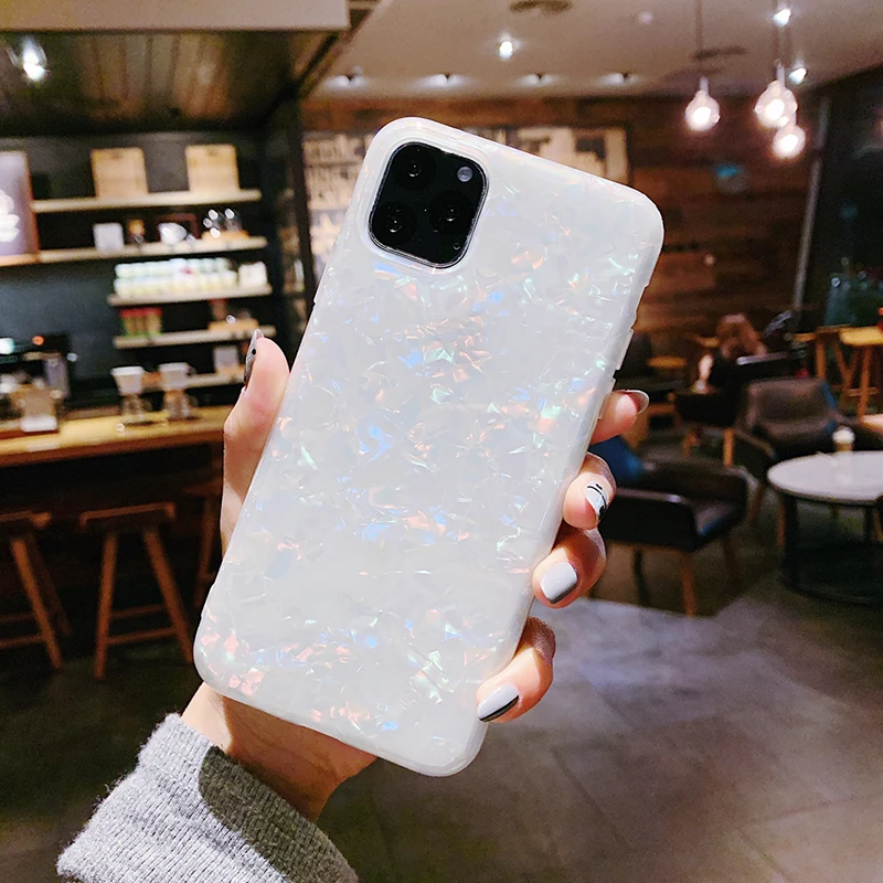 Глянцевый чехол для телефона iphone 6 7 8 Plus X XS Max XR Bling ракушка силиконовый Блестящий Мягкий чехол из ТПУ для iphone 11 11Pro Max