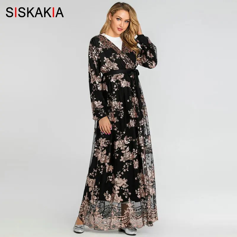 Siskakia роскошное высококачественное кружевное бронзовое платье с длинными