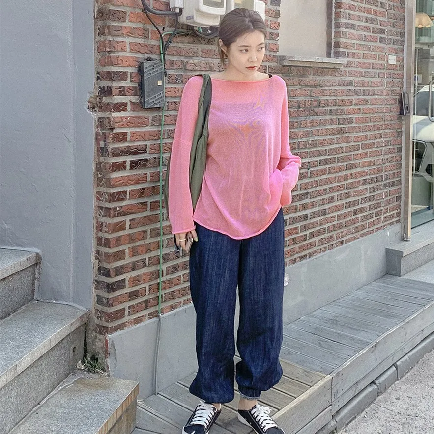 

New Female Sweater Women Winter Pullover Knitting Overszie Long Sleeve Girls Tops Loose Sweaters Knitted Outerwear Thin Sexy