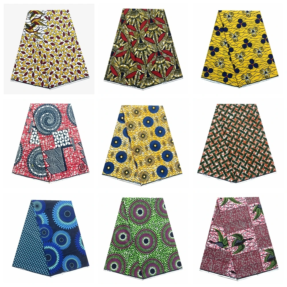 

2022 New African Wax Fabric 100% Cotton Wax For Dresses African Wax Prints African Ankara Wax Real Nigeria Wax For Clothes