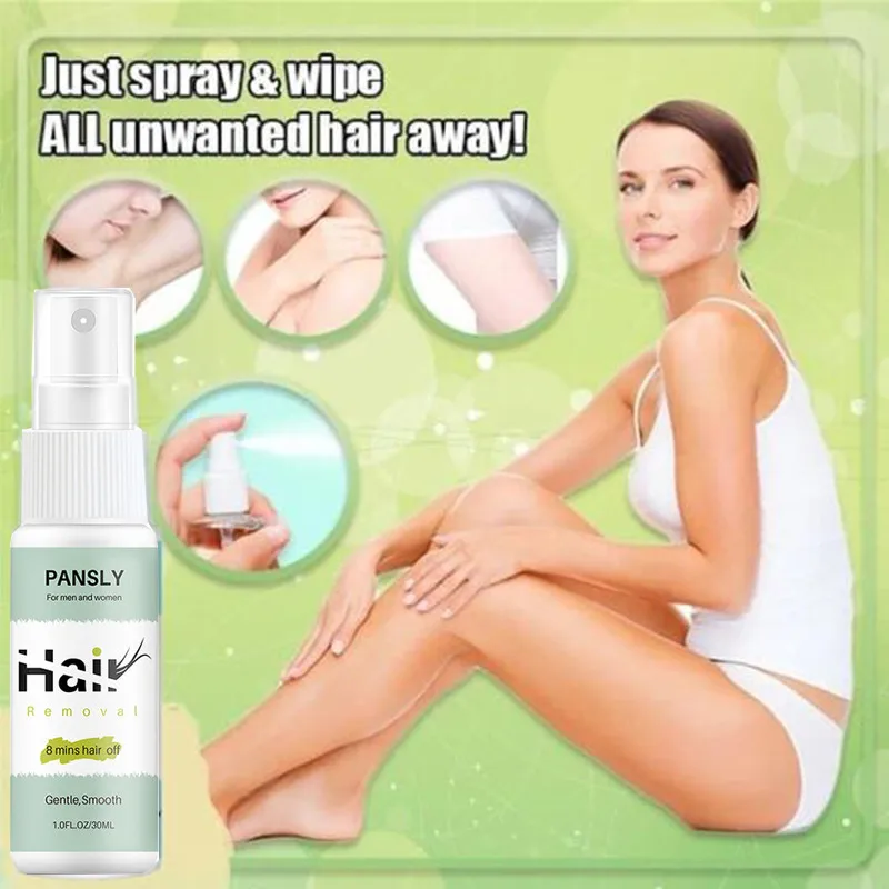 Permanent Hair Removal Spray Pansly 8 mins off Depilatory Beard Bikini Legs Painless Remover | Красота и здоровье