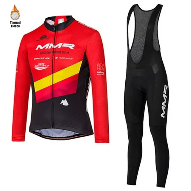 MMR команда Зимняя одежда мужские велосипедные трикотажные костюмы велосипедная