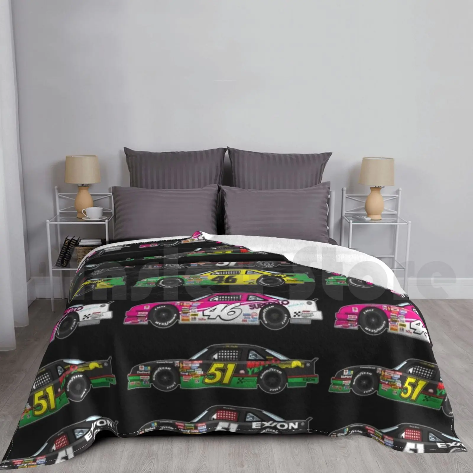 

Days Of Thunder Car Collection Illustration , , Rowdy Burns Blanket Fashion Custom 51 Mello Yello