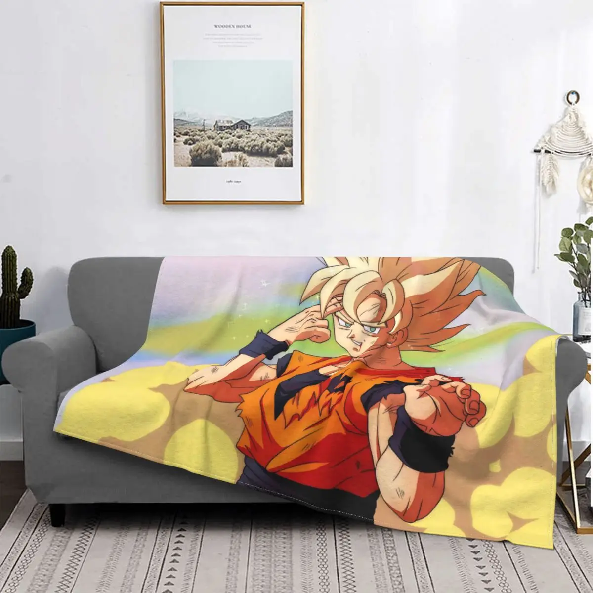 

Крутое одеяло Son Goku из кораллового флиса, плюшевое всесезонное аниме японское многофункциональное мягкое покрывало для дивана, офисное пок...