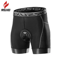 arsuxeo summer cycling underwear men with 5d gel breathable mesh fabric road bike bicycle mtb shorts antislip cycle underwear