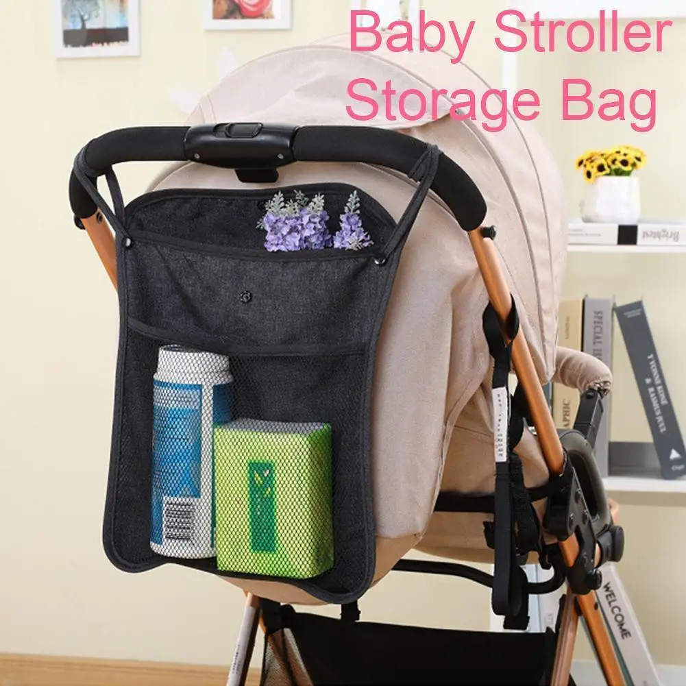 

Infant Pram Cart Mesh Hanging Storage Bag Baby Trolley Bag Seat Accessories Stroller Bag Pocket Stroller Organizer Carriage O0V8