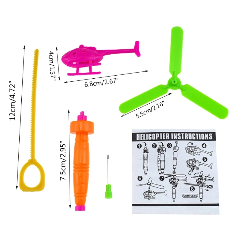 

Handle Pull Line Aircraft Powered Helicopter Educational Pull Line Airplane Kids Toy Children Outdoor Wind Up Toys Gift