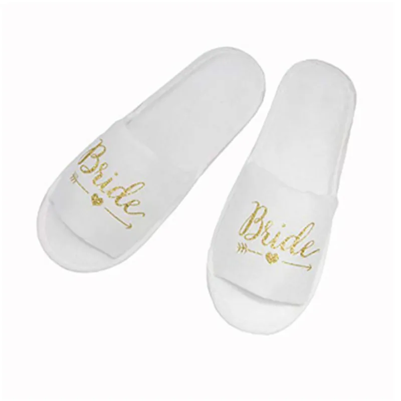 

New 1 pair Hen Party Bride To Be Disposable Soft Slippers Bridal Shower Wedding Decoration Bride / Groom Bachelor Party Gift-7
