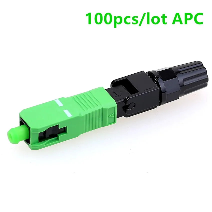 100pcs 0.3dB FTTH SC APC Одномодовый волоконно-оптический SC APC Быстрый разъем волоконно-оптический Быстрый разъем - Цвет: 100pcs