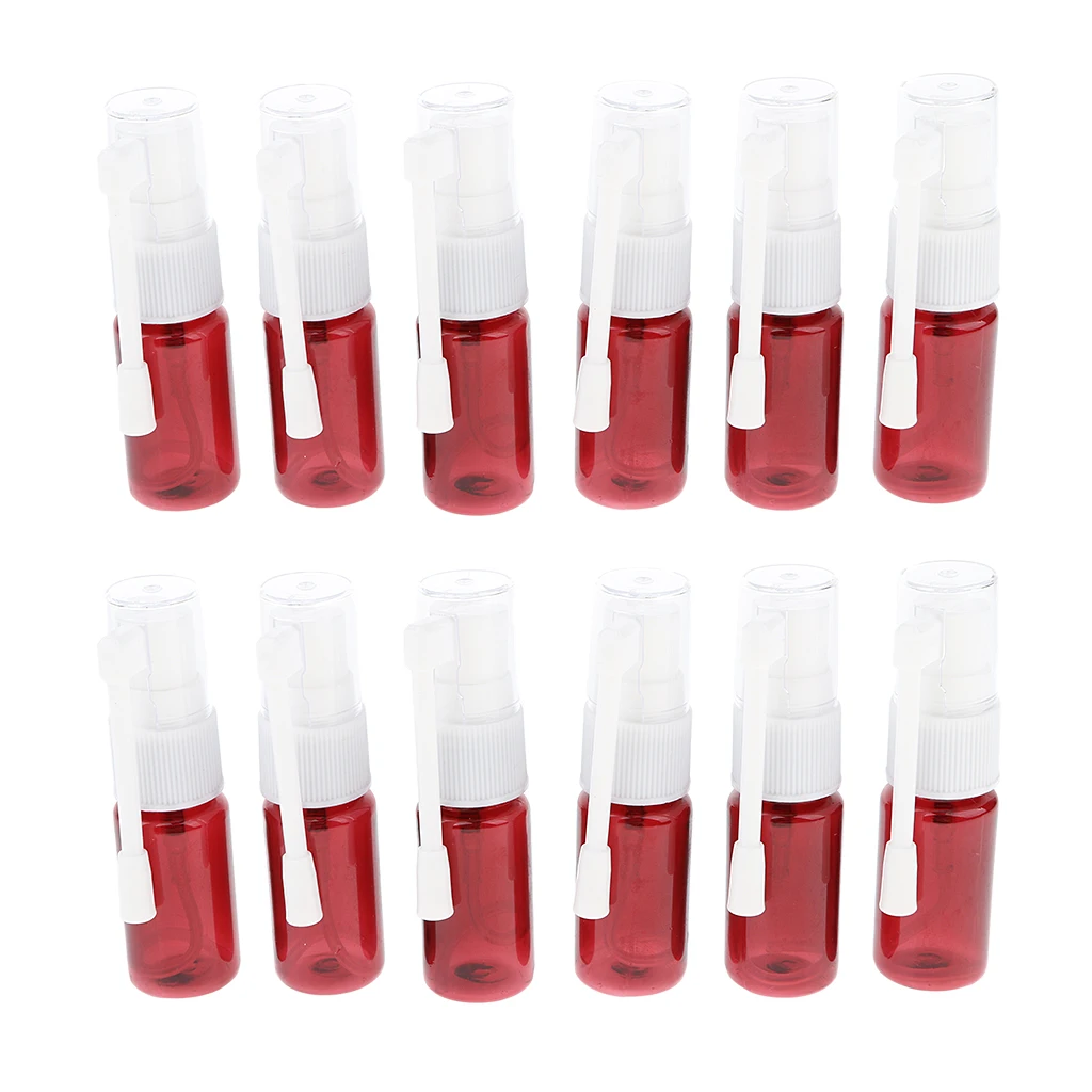 12Pcs 10ml Spray Bottles - Empty Nasal and Oral Sprayer Mouth Nose Throat Applicators for Daily Care Home Travel Beauty Salon | Красота и
