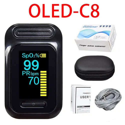 OLED-black Портативный Пальчиковый Пульсоксиметр ELERA, измеритель насыщения крови кислородом, Пульсоксиметр SPO2, пульсоксиметр, оксиметр для удаления кислорода - Цвет: OLED-black