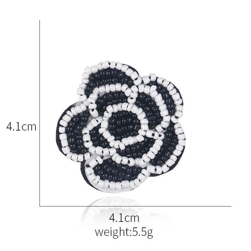 New Handmade Fabric Bead Flower Brooch Pins Crystal Camellia Lapel Pin and Brooches Cardigan Dress Corsage for Women Accessories | Украшения