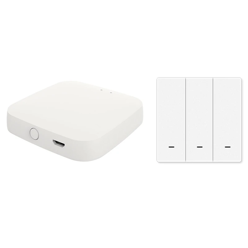 

Top Deals Bluetooth Gateway+3 Gang Switch Wall Light Bluetooth Switch TUYA APP Remote Voice Control Work For Alexa Google Home