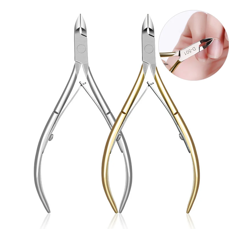 

Stainless Steel Nail Cuticle Scissors Trimming Golden Sliver Handle Dead Skin Clipper Fingernail Toenail Cuticle Nipper Manicure