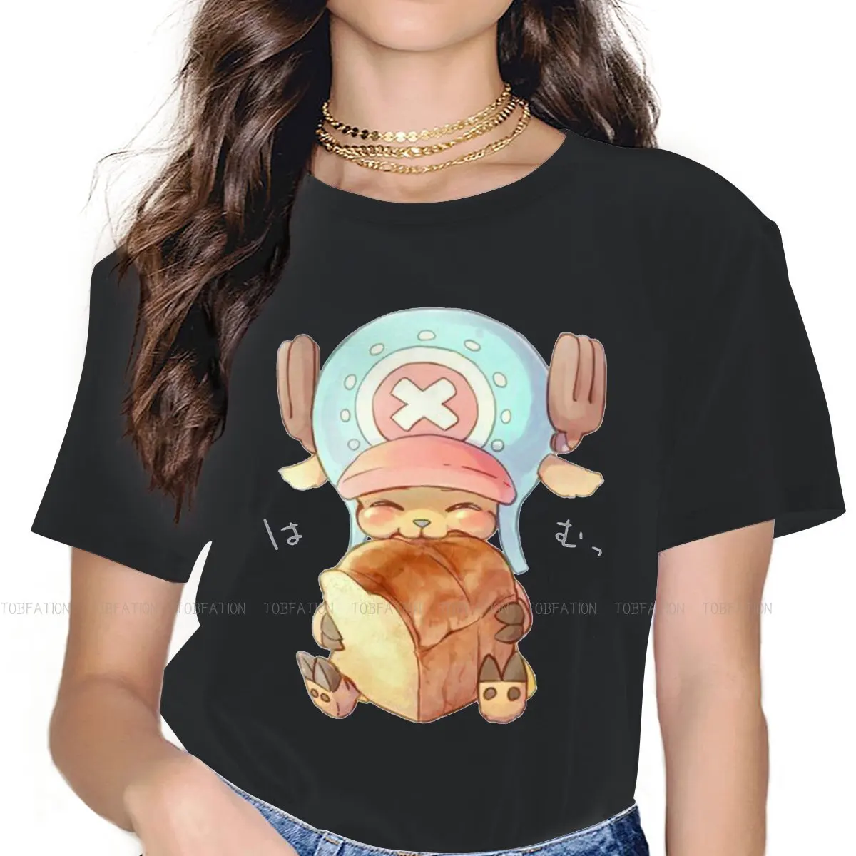

Kawaii женская футболка слитный Луффи мультфильм Девушки Графические Топы 4XL Хлопковая женская футболка Юмор модный подарок