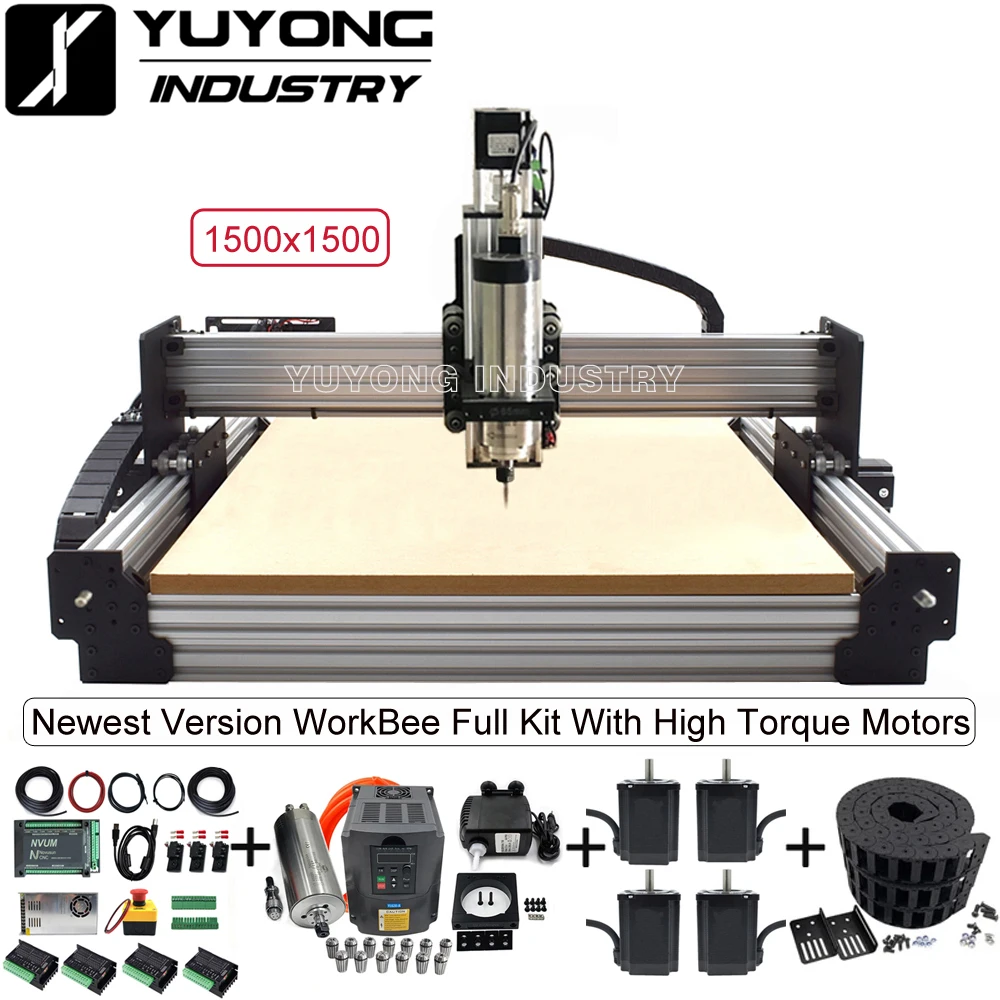

Newest 1515 Workbee CNC Screw Driven Full kit with Tingle Tension System Wood Metal 4 Axis CNC Engraver Milling Machine