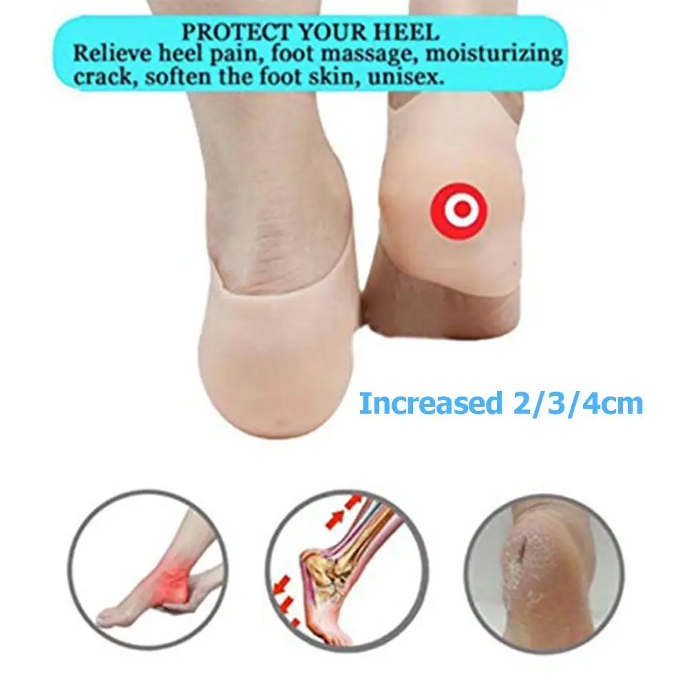 

1 Pair Unisex Invisible Height Lifting Increase Silicone Foot Socks Insoles