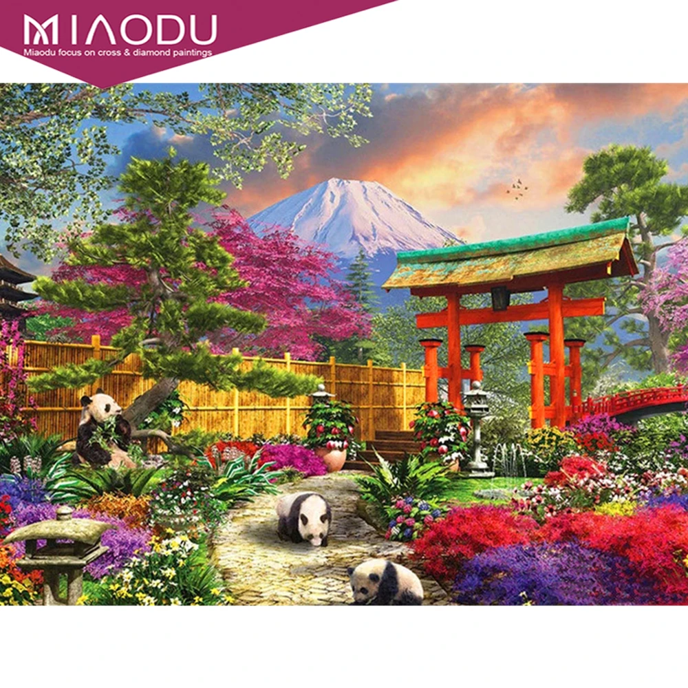 

Dbqp 5d Diamond Painting Full Drill Round Landscape Diamond Embroidery Animal Panda Pictures Of Rhinestones Mosaic Wall Art