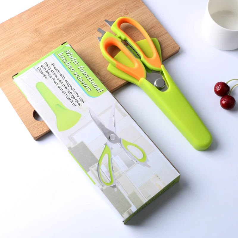 

Multi-function Kitchen Chicken Scissors Magnetic Removable Stainless Steel Scissors Open Walnut Fish Scale Kitchen Tool