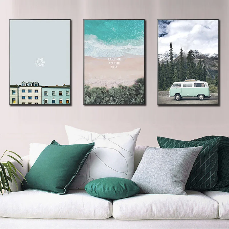 Современный скандинавский домашний декор стиль путешествия пейзаж холст стены