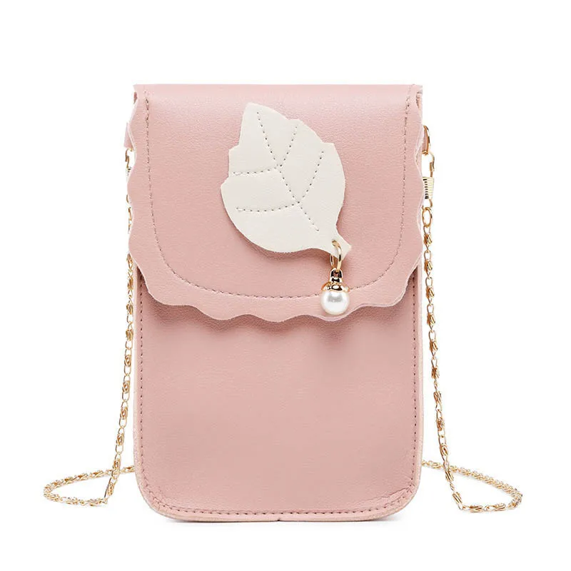 

2021 New Women Bag Maple Leaf Cross-body Mobile Phone Bag Mini Messenger Bags Lady Handbag and Purses Clutch Small Phone pouch